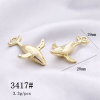 10 Pcs/package Simple Style Dolphin Whale Alloy Plating Pendant Jewelry Accessories sku image 3