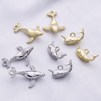 10 Pcs/package Simple Style Dolphin Whale Alloy Plating Pendant Jewelry Accessories main image 1
