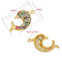 1 Piece Cute Sweet Dolphin Brass Plating Inlay Pendant Jewelry Accessories main image 2