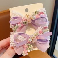 Kid'S Cute Sweet Flower Bow Knot Cloth Hair Clip sku image 4