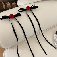 Women's Sweet Rose Bow Knot Cloth Hair Clip Hair Tie sku image 1