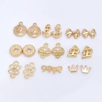 10 Pcs/package Simple Style Letter Crown Anchor Alloy Plating Pendant Jewelry Accessories main image 2