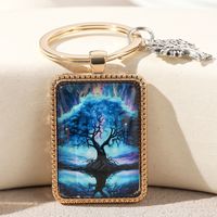 Cute Bridal Tree Life Tree Alloy Glass Printing Plating Gold Plated Bag Pendant Keychain main image 5