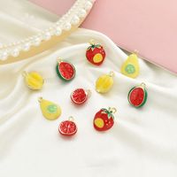 10 Pcs/package Simple Style Fruit Alloy Enamel Pendant Jewelry Accessories main image 4