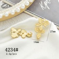10 Pcs/package Simple Style Four Leaf Clover Flower Shell Alloy Plating Pendant Jewelry Accessories sku image 3