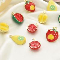 10 Pièces/paquet Style Simple Fruit Alliage Émail Pendentif Bijoux Accessoires main image 3