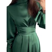 Women's Regular Dress Elegant High Neck Long Sleeve Solid Color Maxi Long Dress Daily Street main image 4