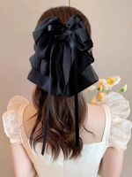 Women's Sweet Bow Knot Cloth Gauze Tassel Hair Clip Hair Claws sku image 6