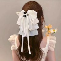 Women's Sweet Bow Knot Cloth Gauze Tassel Hair Clip Hair Claws sku image 5