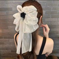 Women's Sweet Bow Knot Cloth Gauze Tassel Hair Clip Hair Claws sku image 3