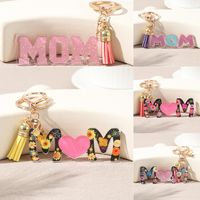 Romantic Letter Heart Shape Bee Arylic Printing Plating Inlay Artificial Pearls Gold Plated Mother's Day main image 1