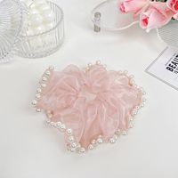 Women's Simple Style Solid Color Gauze Pearl Hair Tie main image 5