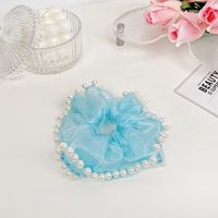 Women's Simple Style Solid Color Gauze Pearl Hair Tie main image 3