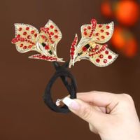 Women's Simple Style Peacock Feather Flower Alloy Plating Inlay Rhinestones Hair Band sku image 11