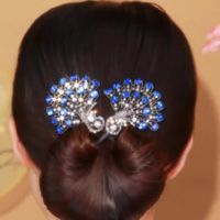Women's Simple Style Peacock Feather Flower Alloy Plating Inlay Rhinestones Hair Band sku image 1