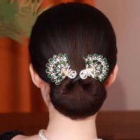 Women's Simple Style Peacock Feather Flower Alloy Plating Inlay Rhinestones Hair Band sku image 3