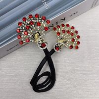 Women's Simple Style Peacock Feather Flower Alloy Plating Inlay Rhinestones Hair Band sku image 2