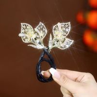 Women's Simple Style Peacock Feather Flower Alloy Plating Inlay Rhinestones Hair Band sku image 12