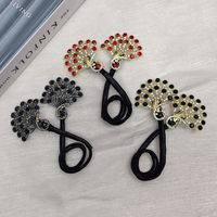 Women's Simple Style Peacock Feather Flower Alloy Plating Inlay Rhinestones Hair Band main image 4