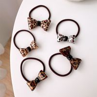 Women's Retro Simple Style Heart Shape Leopard Arylic Hair Tie main image 5