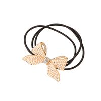 Frau Einfacher Stil Schmetterling Bogenknoten Legierung Inlay Strasssteine Perle Haargummi main image 5