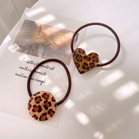 Women's Retro Simple Style Heart Shape Leopard Arylic Hair Tie main image 2