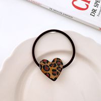 Women's Retro Simple Style Heart Shape Leopard Arylic Hair Tie sku image 4