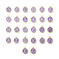 1 Set Simple Style Letter Metal Enamel Pendant Jewelry Accessories sku image 1