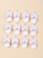 12 Pieces Simple Style Slippers Resin Enamel Pendant Jewelry Accessories sku image 4