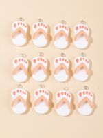 12 Pieces Simple Style Slippers Resin Enamel Pendant Jewelry Accessories sku image 5