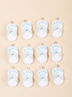 12 Pieces Simple Style Slippers Resin Enamel Pendant Jewelry Accessories sku image 1