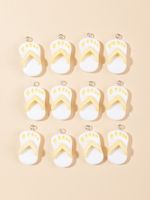 12 Pieces Simple Style Slippers Resin Enamel Pendant Jewelry Accessories sku image 3