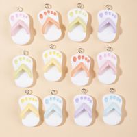 12 Pieces Simple Style Slippers Resin Enamel Pendant Jewelry Accessories main image 1