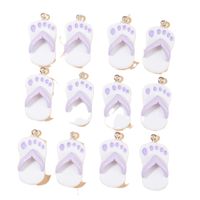 12 Pieces Simple Style Slippers Resin Enamel Pendant Jewelry Accessories main image 5