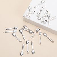 20 Pieces Simple Style Spoon Alloy Plating Pendant Jewelry Accessories main image 1