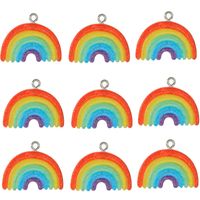 10 Pieces Simple Style Rainbow Alloy Resin Epoxy Pendant Jewelry Accessories main image 5