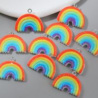 10 Pieces Simple Style Rainbow Alloy Resin Epoxy Pendant Jewelry Accessories main image 4