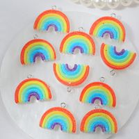10 Pieces Simple Style Rainbow Alloy Resin Epoxy Pendant Jewelry Accessories main image 3