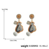 1 Pair Cute Rabbit Letter Plating Inlay Alloy Seed Bead Gold Plated Silver Plated Drop Earrings main image 3