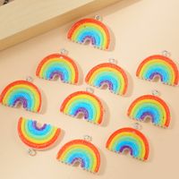 10 Pieces Simple Style Rainbow Alloy Resin Epoxy Pendant Jewelry Accessories main image 2