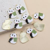1 Piece Cute Panda Alloy Enamel Plating Pendant Jewelry Accessories main image 1