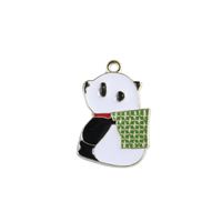 1 Piece Cute Panda Alloy Enamel Plating Pendant Jewelry Accessories sku image 1