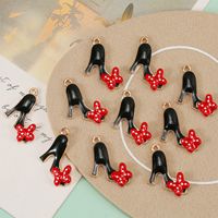 10 Pieces Simple Style High Heel Alloy Enamel Pendant Jewelry Accessories main image 1