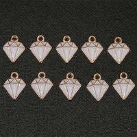 10 Pieces Simple Style Diamonds Alloy Enamel Pendant Jewelry Accessories main image 3