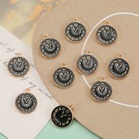 10 Pieces Simple Style Clock Alloy Enamel Pendant Jewelry Accessories sku image 1