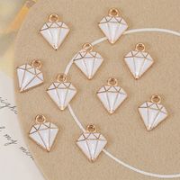 10 Pieces Simple Style Diamonds Alloy Enamel Pendant Jewelry Accessories main image 1