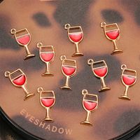 10 Pieces Simple Style Wine Glass Alloy Enamel Pendant Jewelry Accessories main image 2