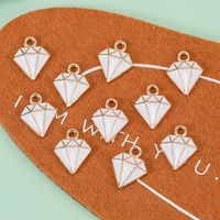 10 Pieces Simple Style Diamonds Alloy Enamel Pendant Jewelry Accessories main image 6