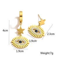 1 Pair Retro Eye Plating Inlay 304 Stainless Steel Rhinestones 18K Gold Plated Drop Earrings sku image 1