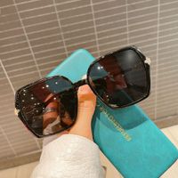 Simple Style Solid Color Resin Square Full Frame Women's Sunglasses sku image 3
